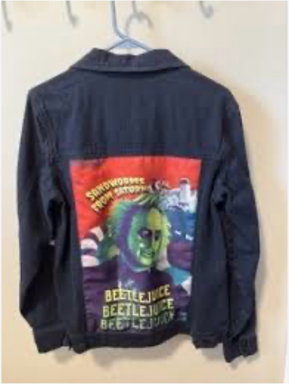 Beetlejuice Kids Black Graphic Denim Jacket
